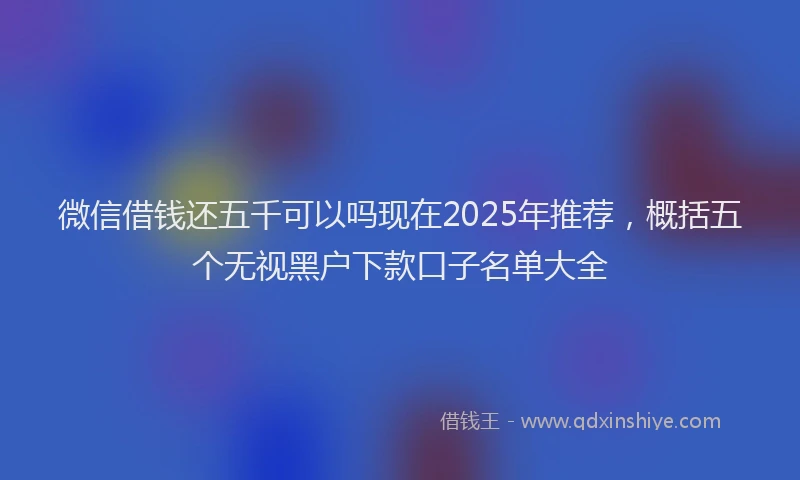 微信借钱还五千可以吗现在2025年推荐，概括五个无视黑户下款口子名单大全