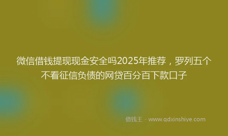 微信借钱提现现金安全吗2025年推荐，罗列五个不看征信负债的网贷百分百下款口子