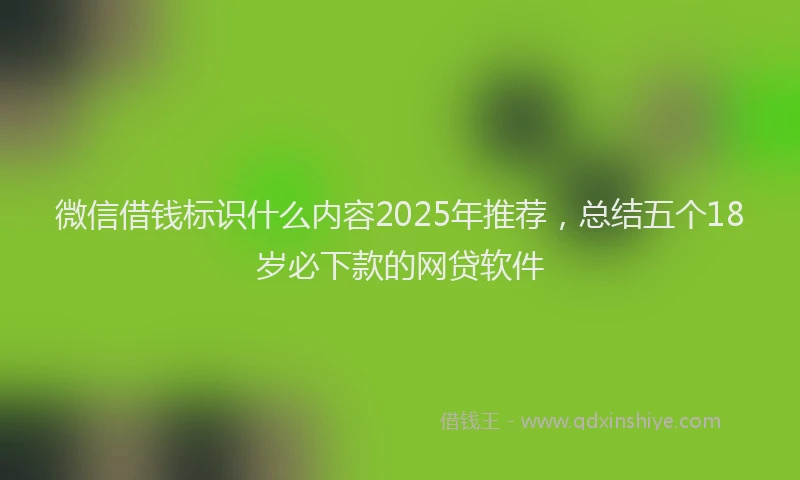 微信借钱标识什么内容2025年推荐，总结五个18岁必下款的网贷软件