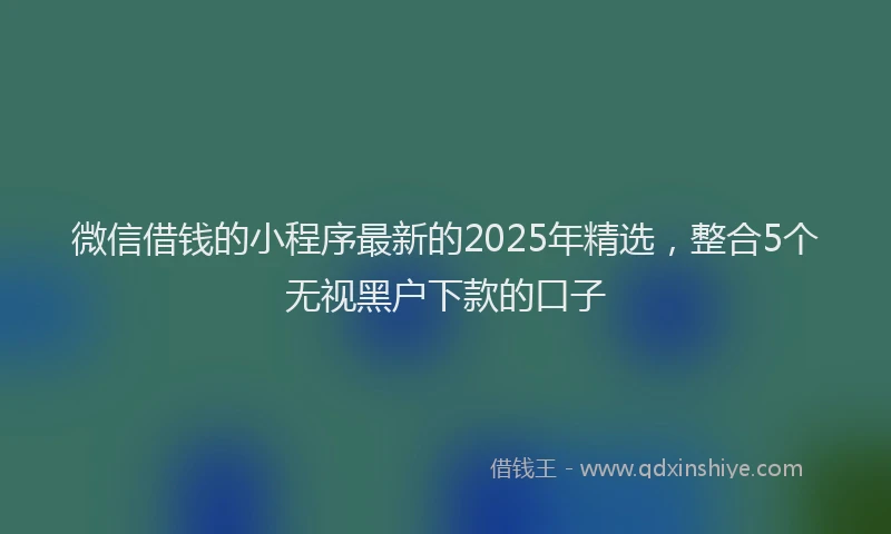 微信借钱的小程序最新的2025年精选，整合5个无视黑户下款的口子