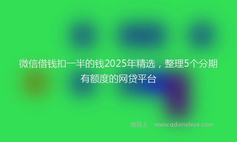 微信借钱扣一半的钱2025年精选，整理5个分期有额度的网贷平台