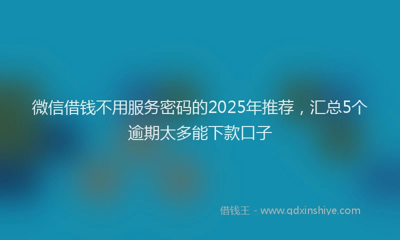 微信借钱不用服务密码的2025年推荐，汇总5个逾期太多能下款口子