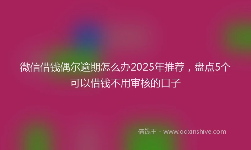 微信借钱偶尔逾期怎么办2025年推荐，盘点5个可以借钱不用审核的口子