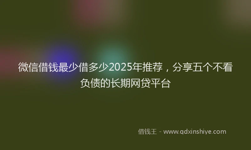 微信借钱最少借多少2025年推荐，分享五个不看负债的长期网贷平台