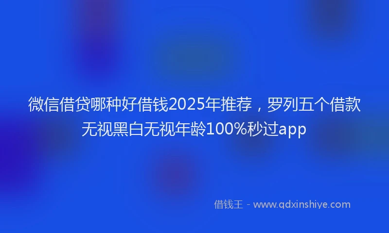 微信借贷哪种好借钱2025年推荐，罗列五个借款无视黑白无视年龄100%秒过app
