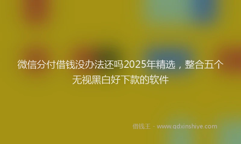微信分付借钱没办法还吗2025年精选，整合五个无视黑白好下款的软件