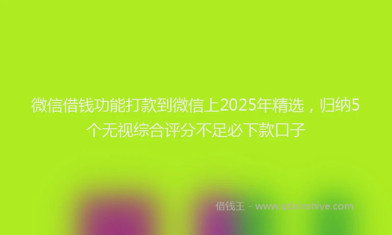 微信借钱功能打款到微信上2025年精选，归纳5个无视综合评分不足必下款口子
