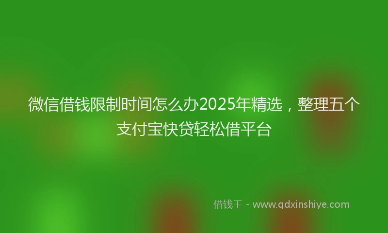 微信借钱限制时间怎么办2025年精选，整理五个支付宝快贷轻松借平台