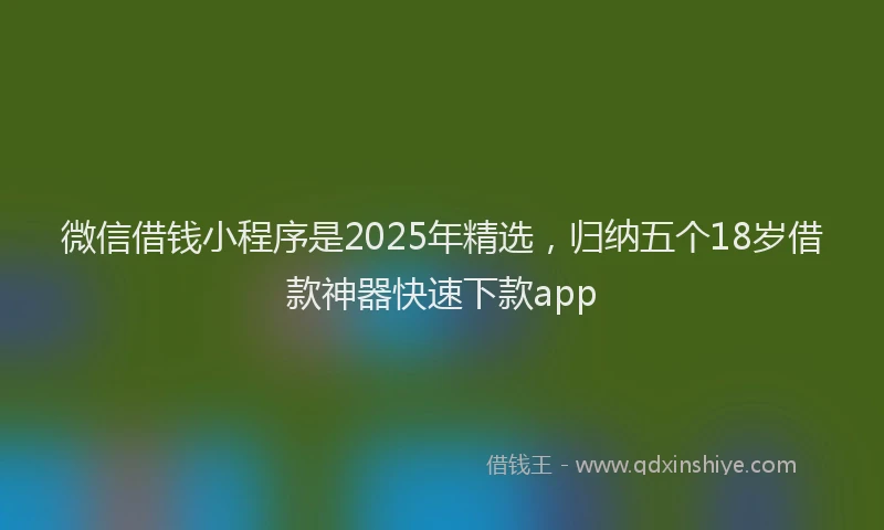 微信借钱小程序是2025年精选，归纳五个18岁借款神器快速下款app