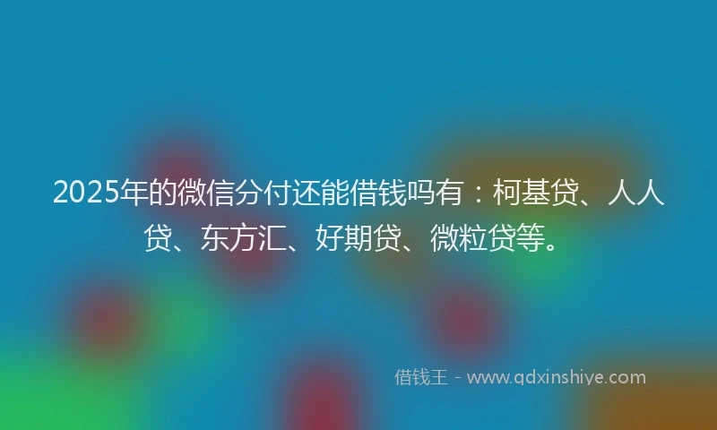 2025年的微信分付还能借钱吗有：柯基贷、人人贷、东方汇、好期贷、微粒贷等。