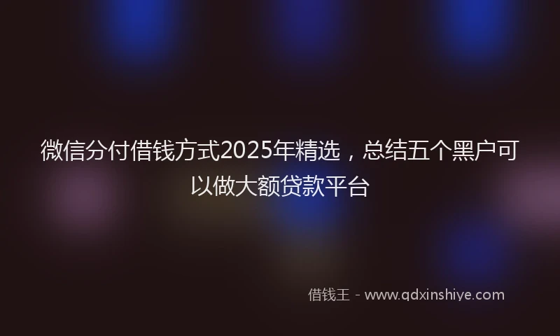 微信分付借钱方式2025年精选,总结五个黑户可以做大额贷款平台