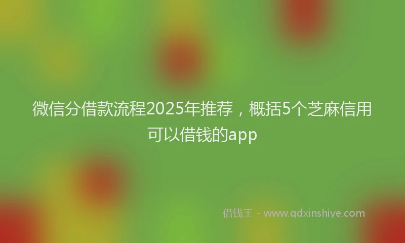 微信分借款流程2025年推荐，概括5个芝麻信用可以借钱的app
