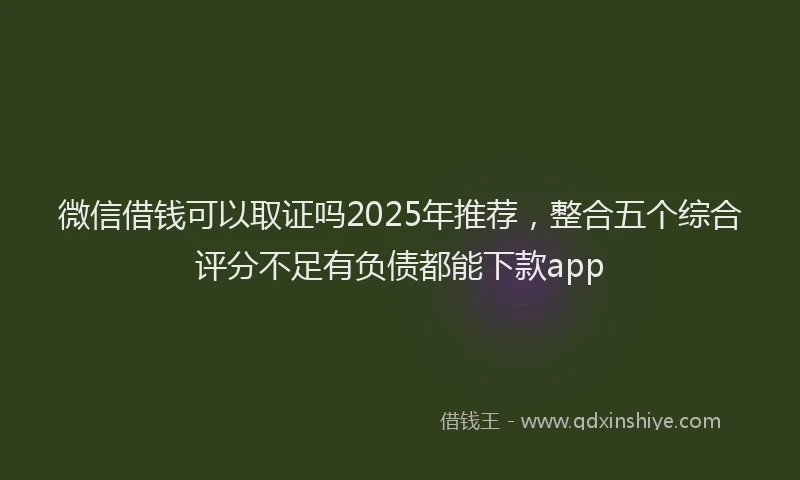 微信借钱可以取证吗2025年推荐，整合五个综合评分不足有负债都能下款app