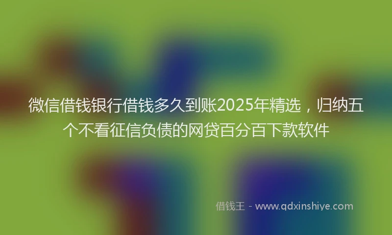 微信借钱银行借钱多久到账2025年精选，归纳五个不看征信负债的网贷百分百下款软件