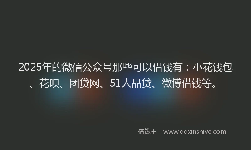 2025年的微信公众号那些可以借钱有：小花钱包、花呗、团贷网、51人品贷、微博借钱等。