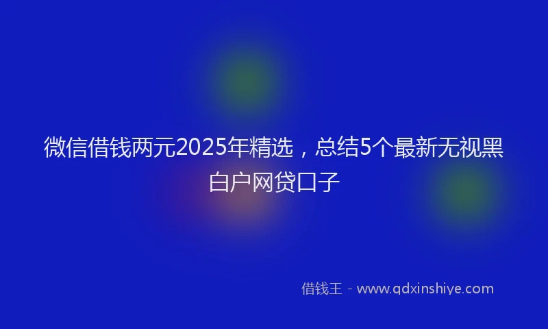 微信借钱两元2025年精选，总结5个最新无视黑白户网贷口子
