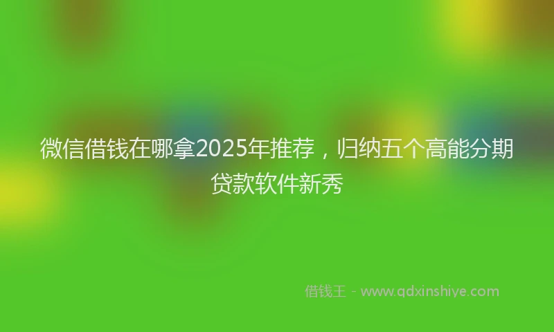 微信借钱在哪拿2025年推荐，归纳五个高能分期贷款软件新秀