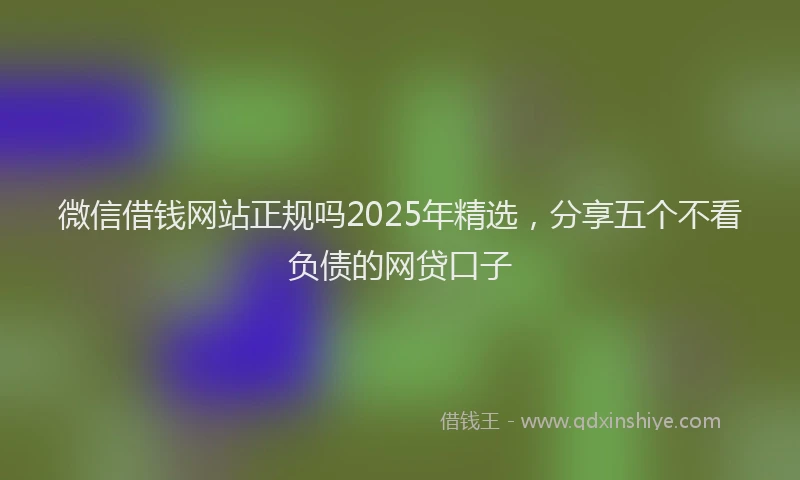 微信借钱网站正规吗2025年精选，分享五个不看负债的网贷口子