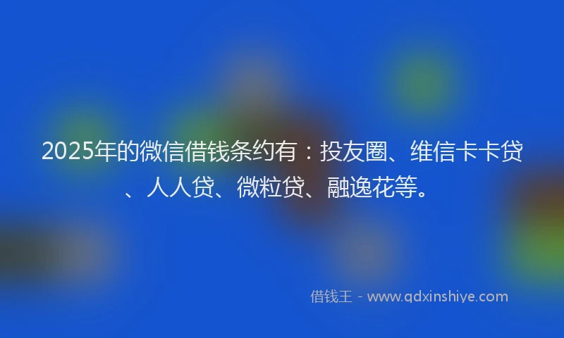 2025年的微信借钱条约有：投友圈、维信卡卡贷、人人贷、微粒贷、融逸花等。