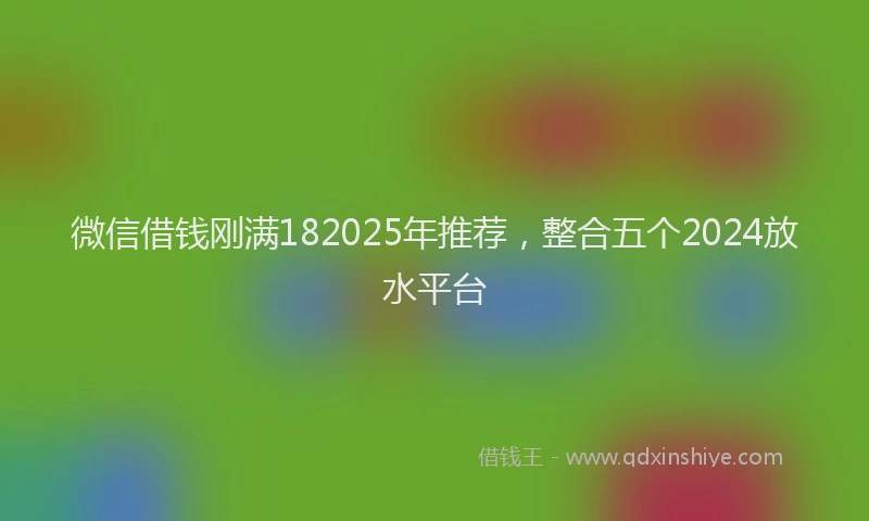 微信借钱刚满182025年推荐，整合五个2024放水平台