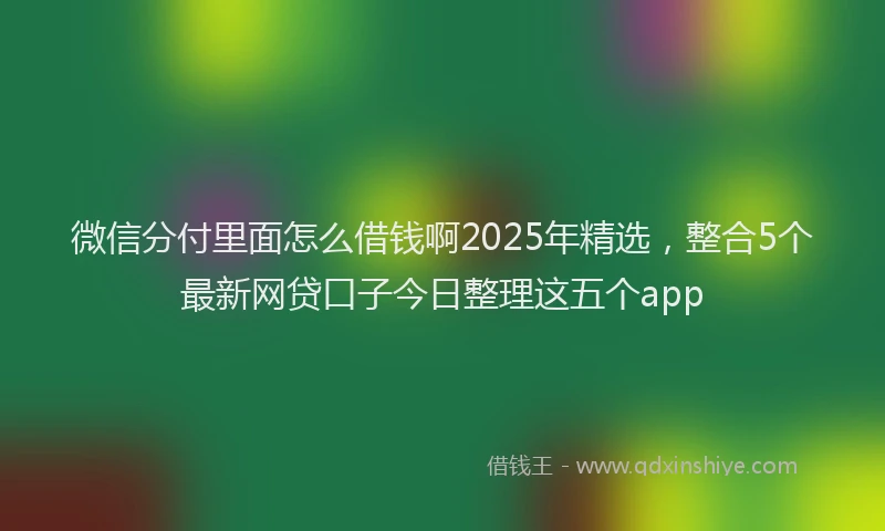 微信分付里面怎么借钱啊2025年精选，整合5个最新网贷口子今日整理这五个app