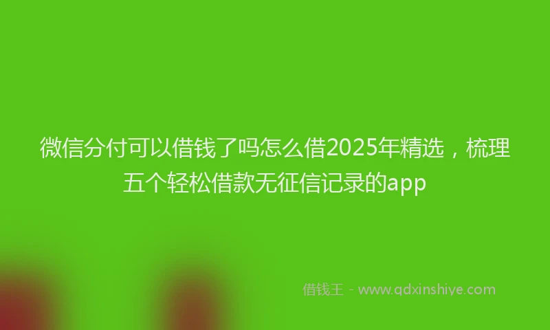 微信分付可以借钱了吗怎么借2025年精选，梳理五个轻松借款无征信记录的app