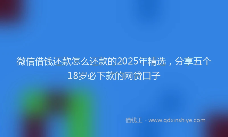 微信借钱还款怎么还款的2025年精选，分享五个18岁必下款的网贷口子
