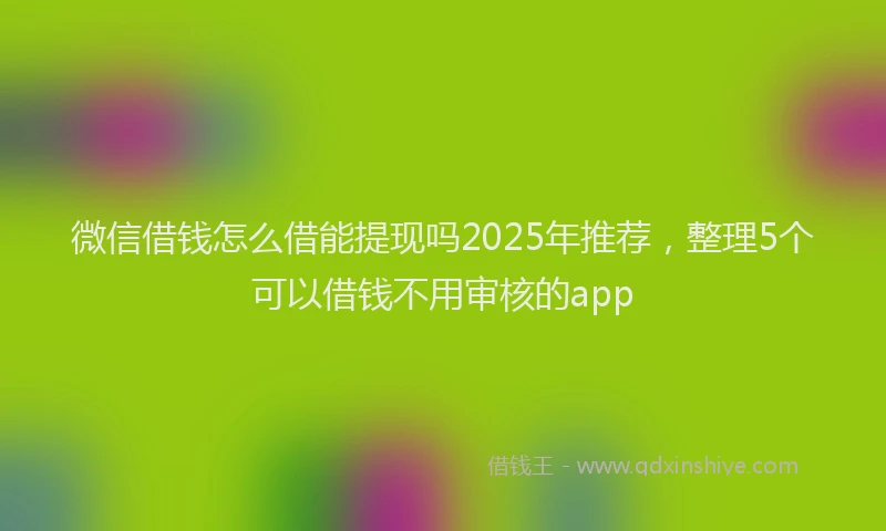 微信借钱怎么借能提现吗2025年推荐，整理5个可以借钱不用审核的app