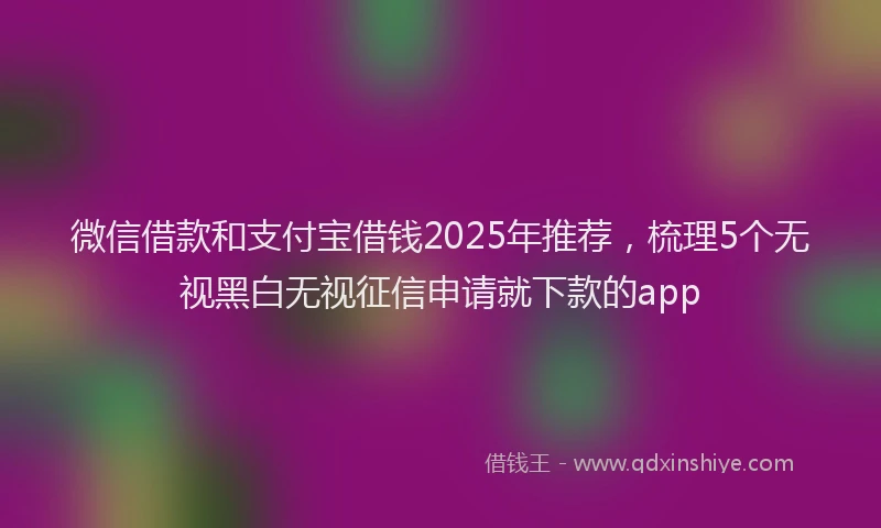 微信借款和支付宝借钱2025年推荐，梳理5个无视黑白无视征信申请就下款的app