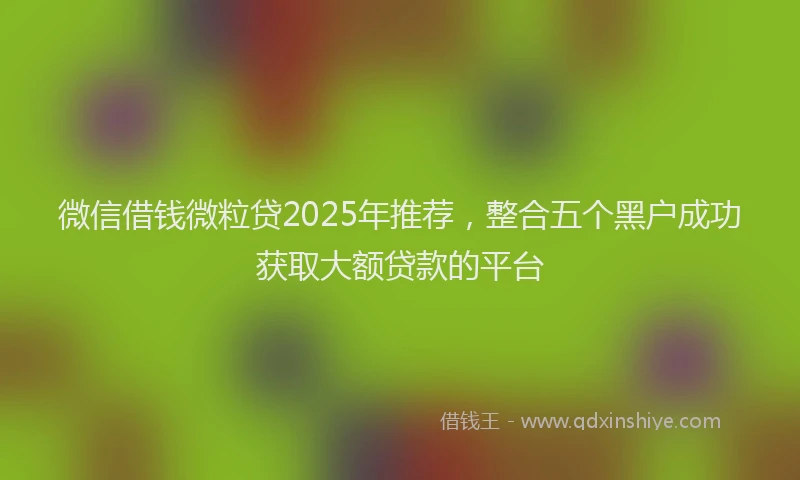 微信借钱微粒贷2025年推荐，整合五个黑户成功获取大额贷款的平台