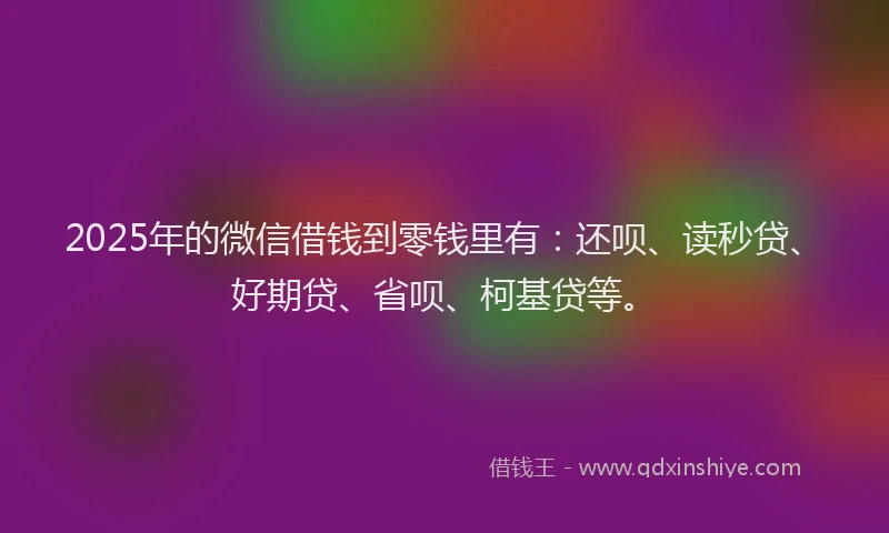 2025年的微信借钱到零钱里有：还呗、读秒贷、好期贷、省呗、柯基贷等。
