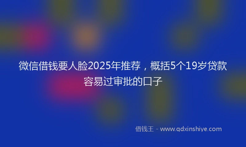 微信借钱要人脸2025年推荐，概括5个19岁贷款容易过审批的口子