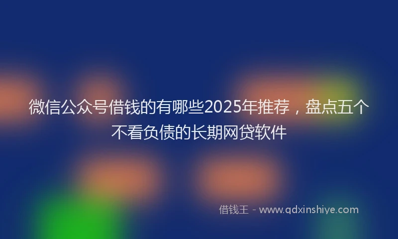 微信公众号借钱的有哪些2025年推荐，盘点五个不看负债的长期网贷软件