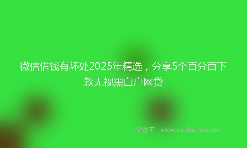 微信借钱有坏处2025年精选，分享5个百分百下款无视黑白户网贷
