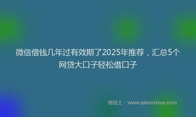 微信借钱几年过有效期了2025年推荐，汇总5个网贷大口子轻松借口子