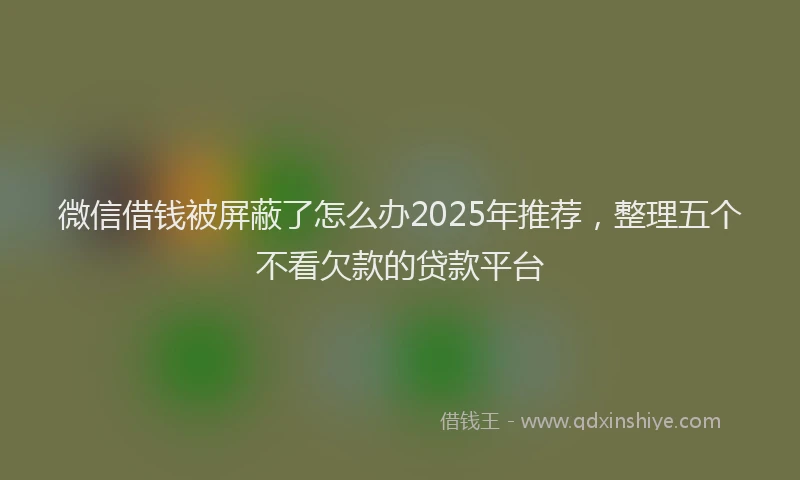 微信借钱被屏蔽了怎么办2025年推荐，整理五个不看欠款的贷款平台