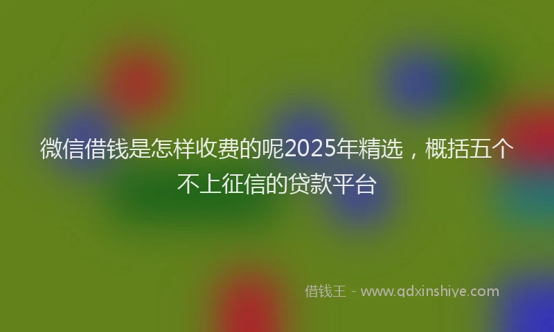 微信借钱是怎样收费的呢2025年精选，概括五个不上征信的贷款平台