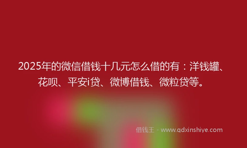 2025年的微信借钱十几元怎么借的有：洋钱罐、花呗、平安i贷、微博借钱、微粒贷等。