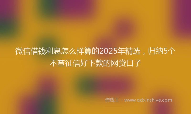 微信借钱利息怎么样算的2025年精选，归纳5个不查征信好下款的网贷口子