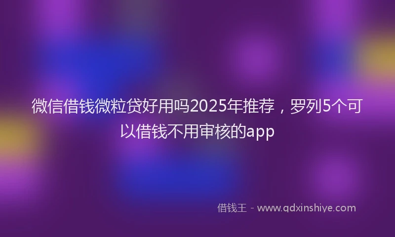 微信借钱微粒贷好用吗2025年推荐，罗列5个可以借钱不用审核的app