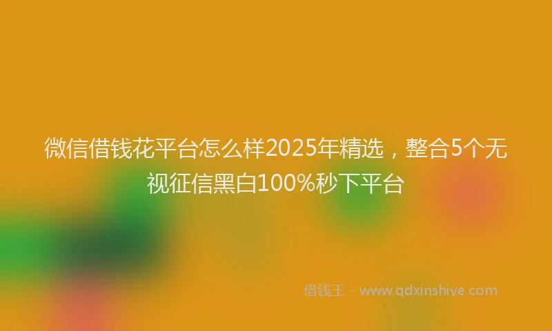 微信借钱花平台怎么样2025年精选，整合5个无视征信黑白100%秒下平台