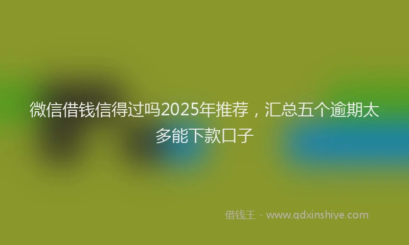 微信借钱信得过吗2025年推荐，汇总五个逾期太多能下款口子