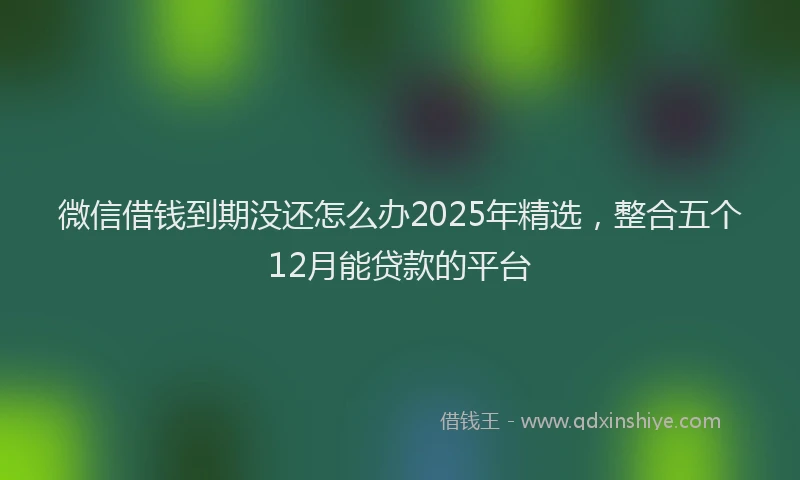 微信借钱到期没还怎么办2025年精选，整合五个12月能贷款的平台