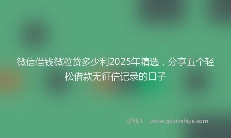 微信借钱微粒贷多少利2025年精选，分享五个轻松借款无征信记录的口子