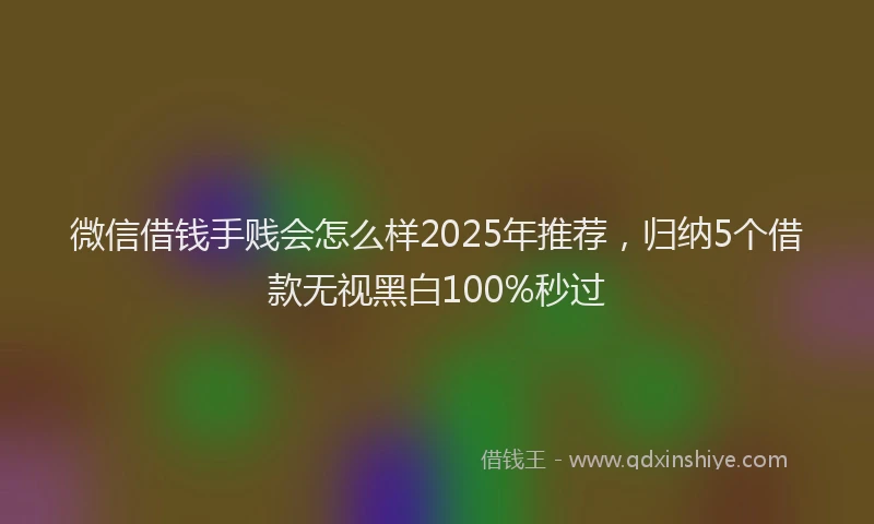 微信借钱手贱会怎么样2025年推荐，归纳5个借款无视黑白100%秒过