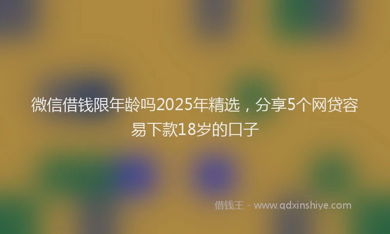 微信借钱限年龄吗2025年精选，分享5个网贷容易下款18岁的口子