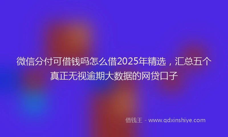微信分付可借钱吗怎么借2025年精选，汇总五个真正无视逾期大数据的网贷口子