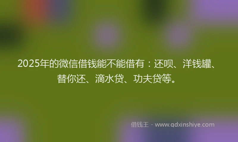 2025年的微信借钱能不能借有：还呗、洋钱罐、替你还、滴水贷、功夫贷等。