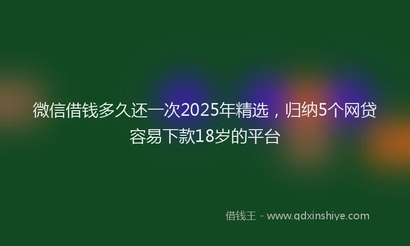 微信借钱多久还一次2025年精选，归纳5个网贷容易下款18岁的平台