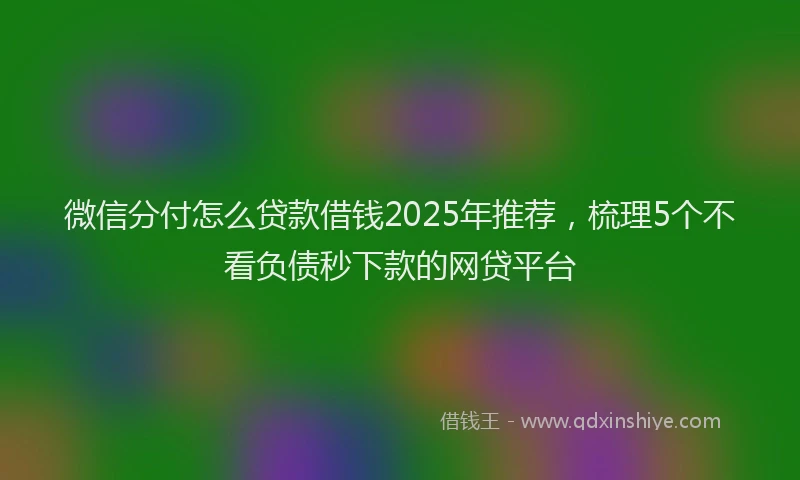 微信分付怎么贷款借钱2025年推荐，梳理5个不看负债秒下款的网贷平台